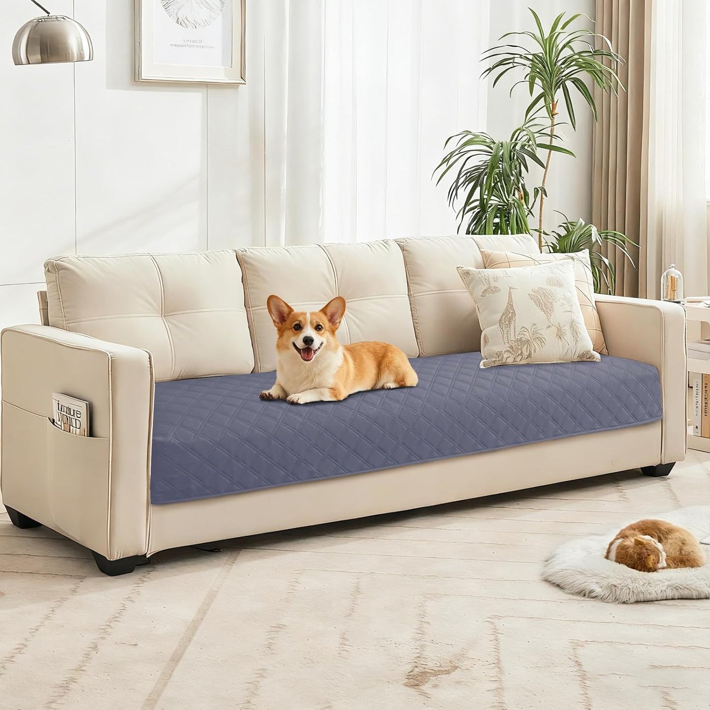Waterproof Dog Blanket, Non-Slip Soft Pet Bed Cover, Couch Cover for Dogs Washable, Protects Sofa, Furniture, Crate, Car, Tear Resistant Leakproof Pet Blanket (30x70 Inch, Dark Grey)