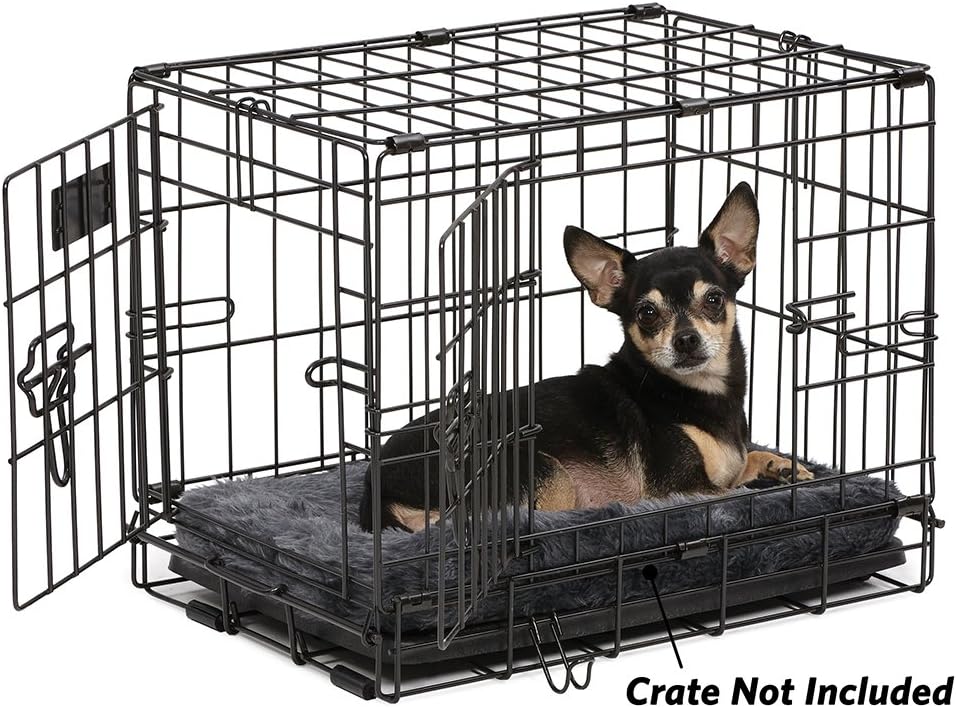 MidWest Homes for Pets QuietTime Dog Bed - White Fleece Bolster, Ultra-Soft and Machine Washable, Fits 24-Inch Crates and Carriers, for Small Breed Dogs
