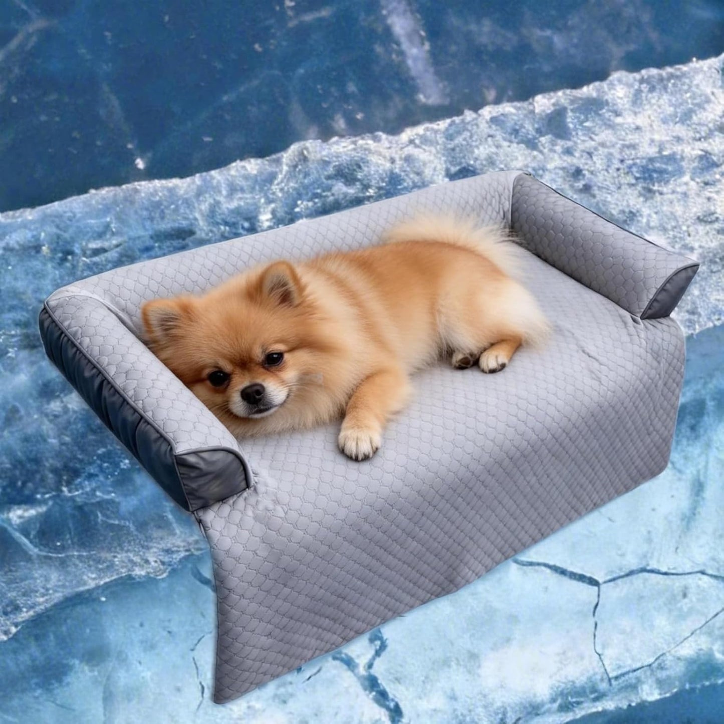 Calming Dog Bed Fluffy Plush Dog Mat for Furniture Protector with Removable Washable Cover for Large Medium Small Dogs and Cats (Large, Light Grey)