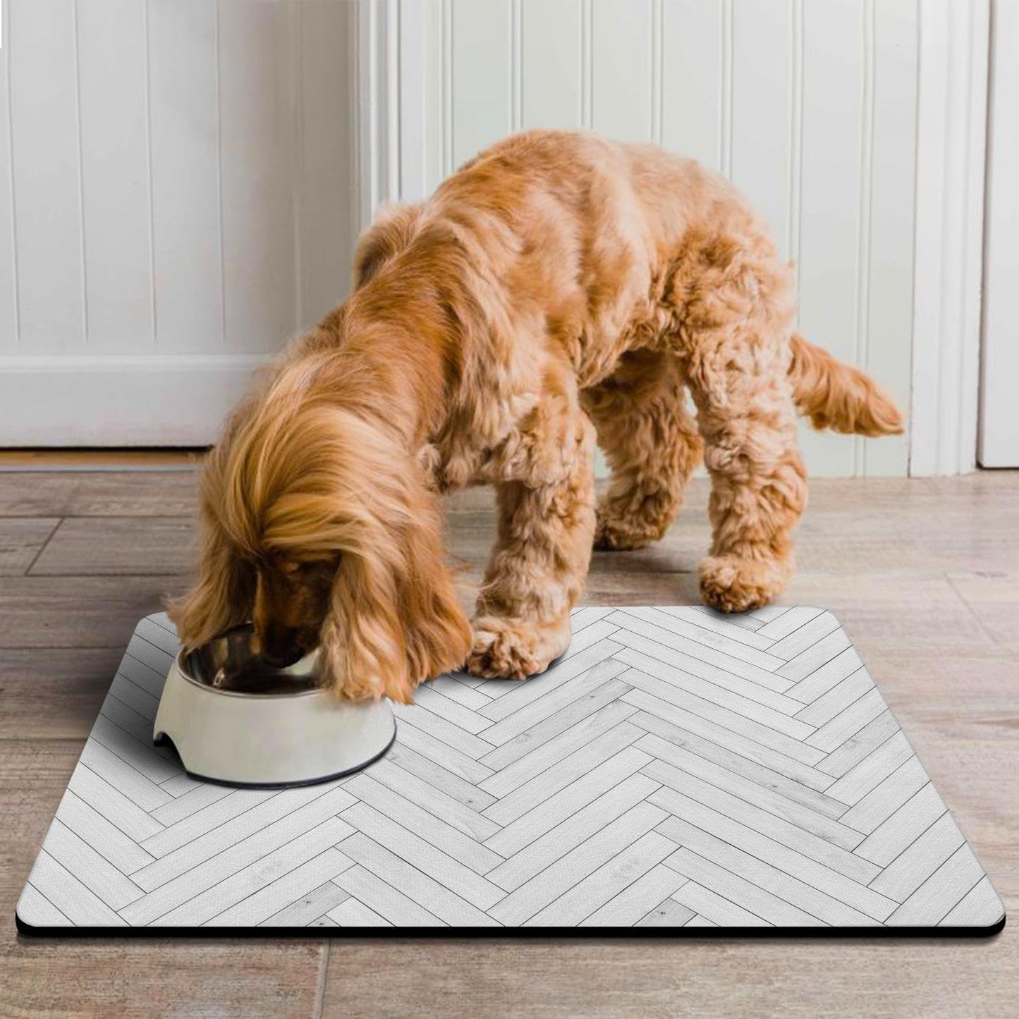 Dog Food Mats for Floors Absorbent, Pet Cat Food Mat - Quick Dry Dog Bowl Mats for Food and Water, Eco-Friendly Pet Supplies
