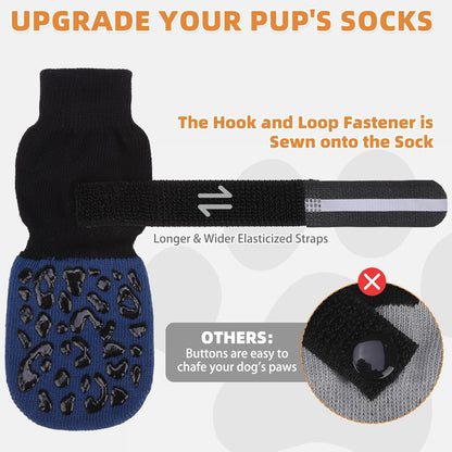 KOOLTAIL Dog Socks Shoes for Hot Pavement to Prevent Licking Paws, Winter Dog Boots&Paw Protector for Hardwood Floors Anti Slip,Traction Control Grip Booties for Small Medium Large Senior Dogs,Black M