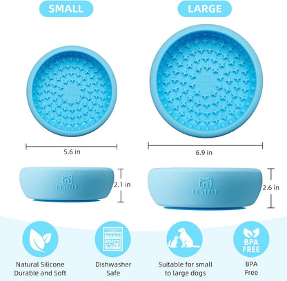 Dog Lick Bowl, Bestalk Anxiety Relief Lick Mat for Dogs, Non-Slip Freeze Licking Bowl Enrichment Puzzle Feeder for Distraction, BPA Free Silicone, Dishwasher Safe(Purple,L)