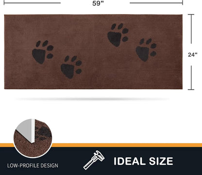 PURRUGS Dirt Trapping Door Mat 20" x 31.5", Non-Skid/Slip Machine Washable Microfiber Entrance Rug, Shoes Scraper, Dog Doormat, Super Absorbent Floor Mat for Muddy Wet Shoes and Paws, Grey