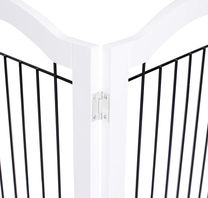 Internet's Best Wire Dog Gate with Arched Top - 4 Panel - 30" Tall - White