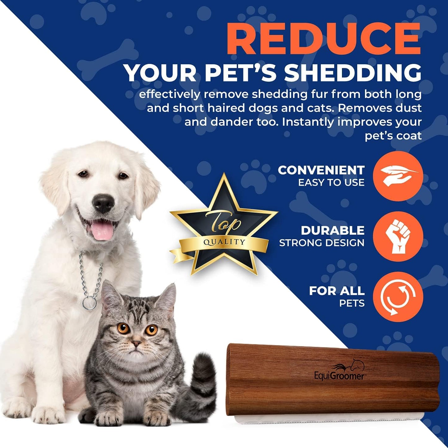 EasyGroomer Deshedding Brush for Dogs & Cats – Undercoat Grooming Tool for Short & Long Hair, Removes Loose Fur & Dirt, Reduces Shedding for Small & Large Pets, Purple