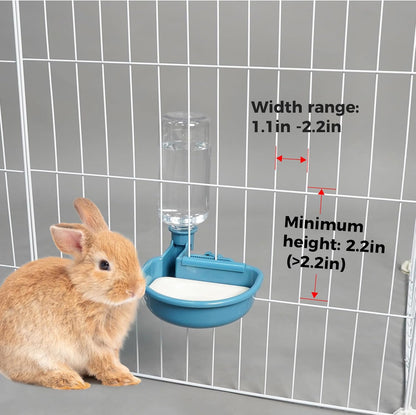 VANNON 16oz Pet Water Bottle, Gravity Dog Water Bowl Dispenser for Cage, Anti-Overflow Water Dispenser for Small Dogs, Cats, Rabbits and Other Small Animals, BPA Free, Grey