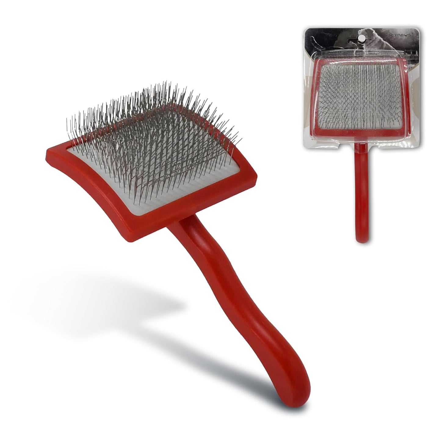 Pet Slicker Brush for Long & Short Hair - Detangling Tool for Dogs & Cats - 135° Angled Stainless Steel Pins, Curved Handle - Gentle Grooming for Small/Medium/Large Breeds (Lavender)