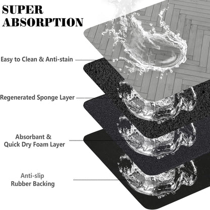 Dog Food Mats for Floors Absorbent, Pet Cat Food Mat - Quick Dry Dog Bowl Mats for Food and Water, Eco-Friendly Pet Supplies