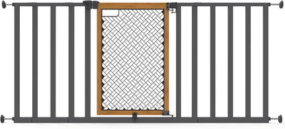 Ingenuity Ingenuity Thruway 60XW Series Extra Wide Safety Pet&Baby Gate,30"-60" Wide,26" Tall,Pressure or Hardware Mounted,Install Wall to Wall in Doorway or Stairway–Honey Oak Stained Wood&Metal