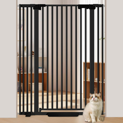 51'' Extra Tall Cat Gate for Doorways 30-40.9'' Wide, Climb Proof Pet Dog Gates for Kitten Dogs, Pressure Mounted No Drilling Cats Fence Barrier White
