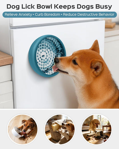 Dog Lick Bowl for Dogs, Lick Mat, Slow Feeder Lick Bowl with Strong Suction, BPA-Free Silicone, Freeze Licking Bowl for Anxiety Relief, Enrichment & Distraction, Dishwasher Safe