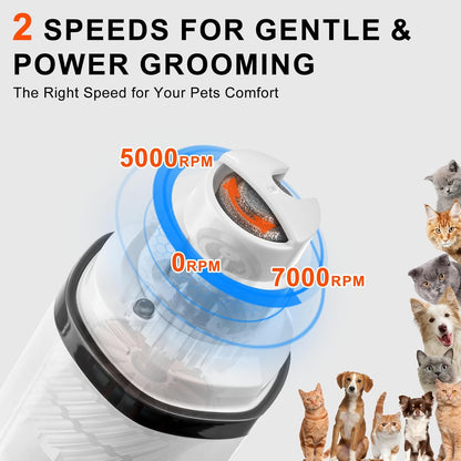 2-in-1 Dog Nail Clippers and Cat Nail Clippers with Light, Quick Sensor and Safety Guard, USB Rechargeable Pet Nail Trimmer with 2 LED Lights for Large Medium Small Dogs and Cats (White)