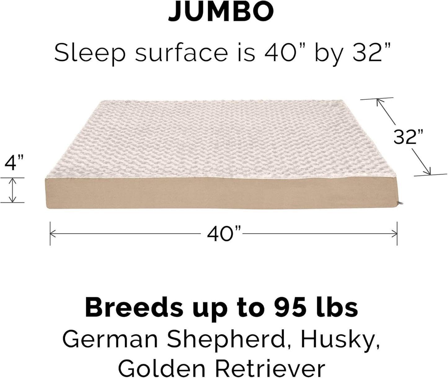 Furhaven Replacement Dog Bed Cover Ultra Plush Faux Fur & Suede Mattress, Machine Washable - Gray, Large