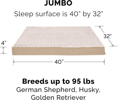 Furhaven Replacement Dog Bed Cover Ultra Plush Faux Fur & Suede Mattress, Machine Washable - Gray, Large