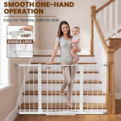 Mumeasy 36" High Extra Tall Dog Gate, 29.6"-40.5" Wide Pressure Mounted Tall Baby Gate for Dog, Auto Close Pet Gate with Door for Stairs,Doorways,House,Black