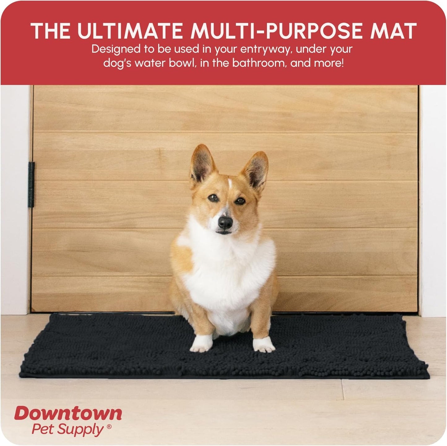 My Doggy Place Dog Mud Mat, 36"x26" Ash – Thick Microfiber Entry Rug for Snow, Mud & Salt – Absorbent, Quick-Dry, Washer-Safe & Non-Slip, Large