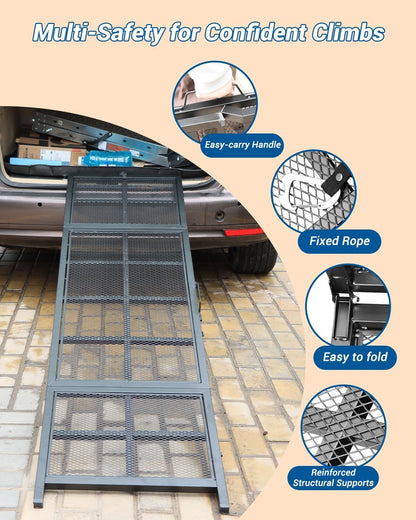 Dog Ramp for Car, 74" Long & 20" Wide Folding Outdoor Pet Ramp for Large Dogs, Non-Slip Safe Ramp for Truck/SUV/RV/Car