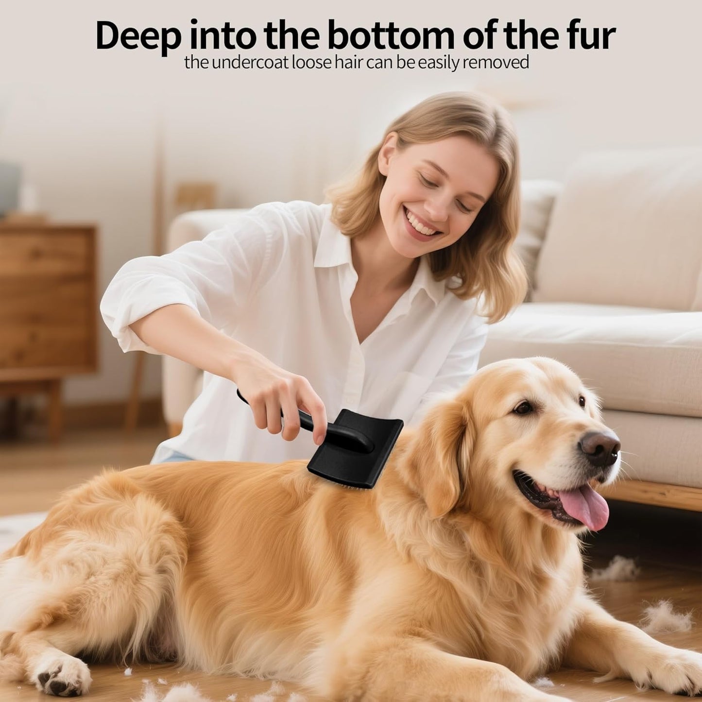 Pet Slicker Brush for Long & Short Hair - Detangling Tool for Dogs & Cats - 135° Angled Stainless Steel Pins, Curved Handle - Gentle Grooming for Small/Medium/Large Breeds (Lavender)