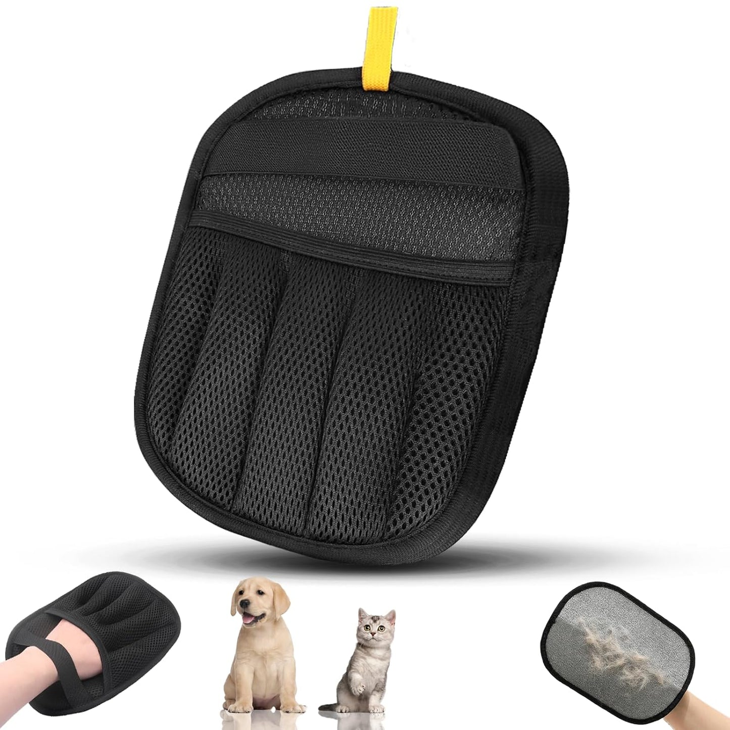 Pet Hair Removal Glove for Dogs and Cats, 2PCS Upgrade Reusable Electrostatic Gloves for Deshedding, Washable Cat Grooming Brush Five-Finger Magic Gloves for Clothing Carpet Sofa Car Seat