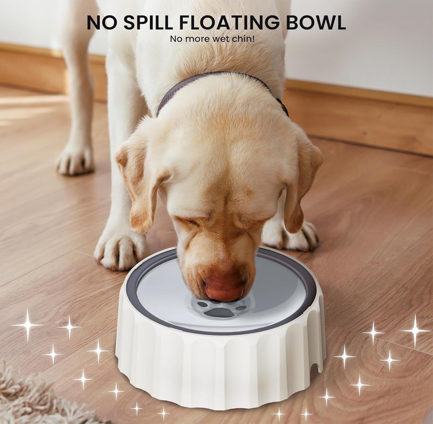 Dog Water Bowl No Spill 70oz/2L Large Capacity Dispenser Non Slip No Splash Bowl Pet Slow Feeder No Drip Dog Water Bowl on Vehicle Slow Water Bowl for Dogs and Cats