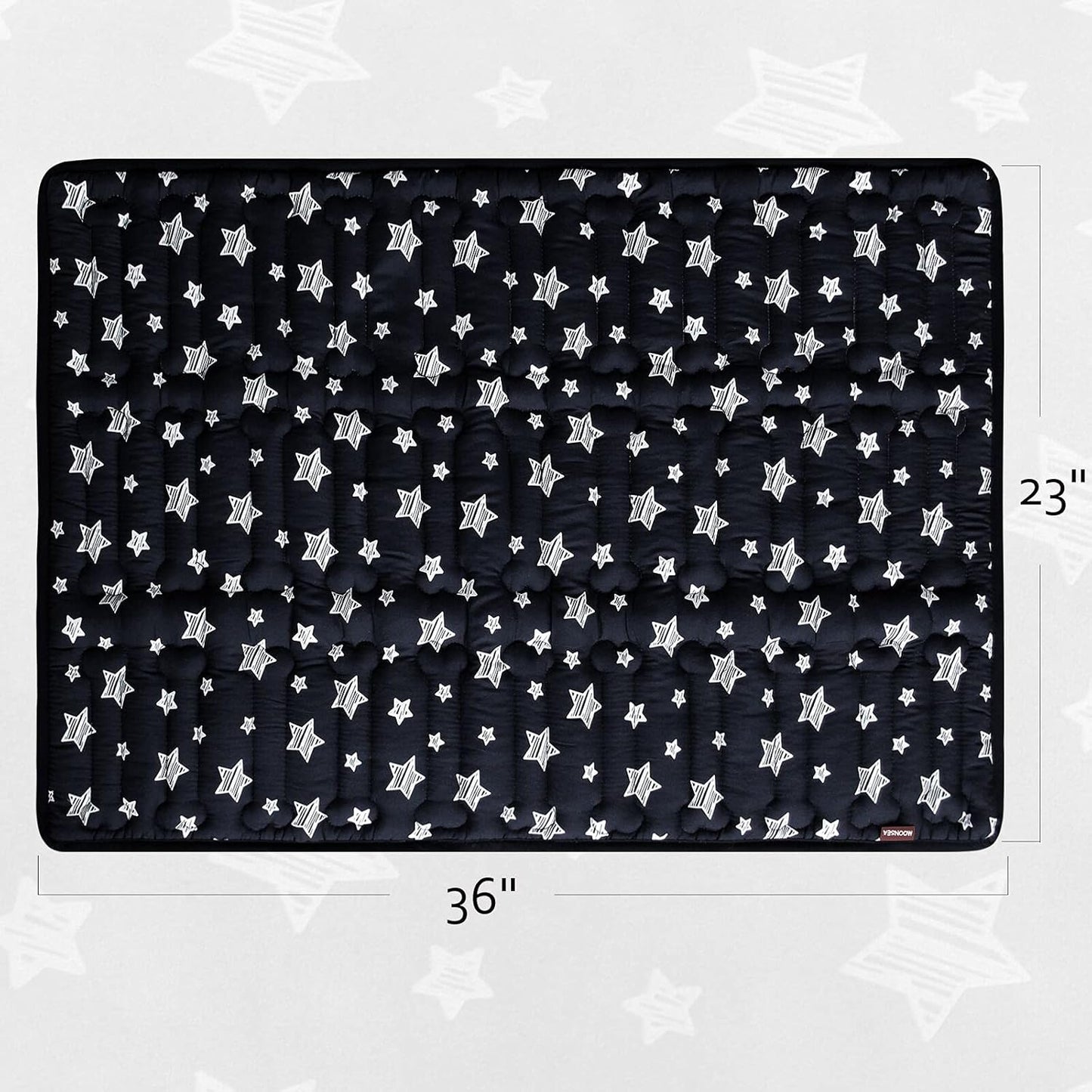 Dog Crate Bed Mat (36" X 23"), Soft Dog Bed Mat with Cute Stars, Personalized Crate Pad, Anti-Slip Bottom, Machine Washable Kennel Pad
