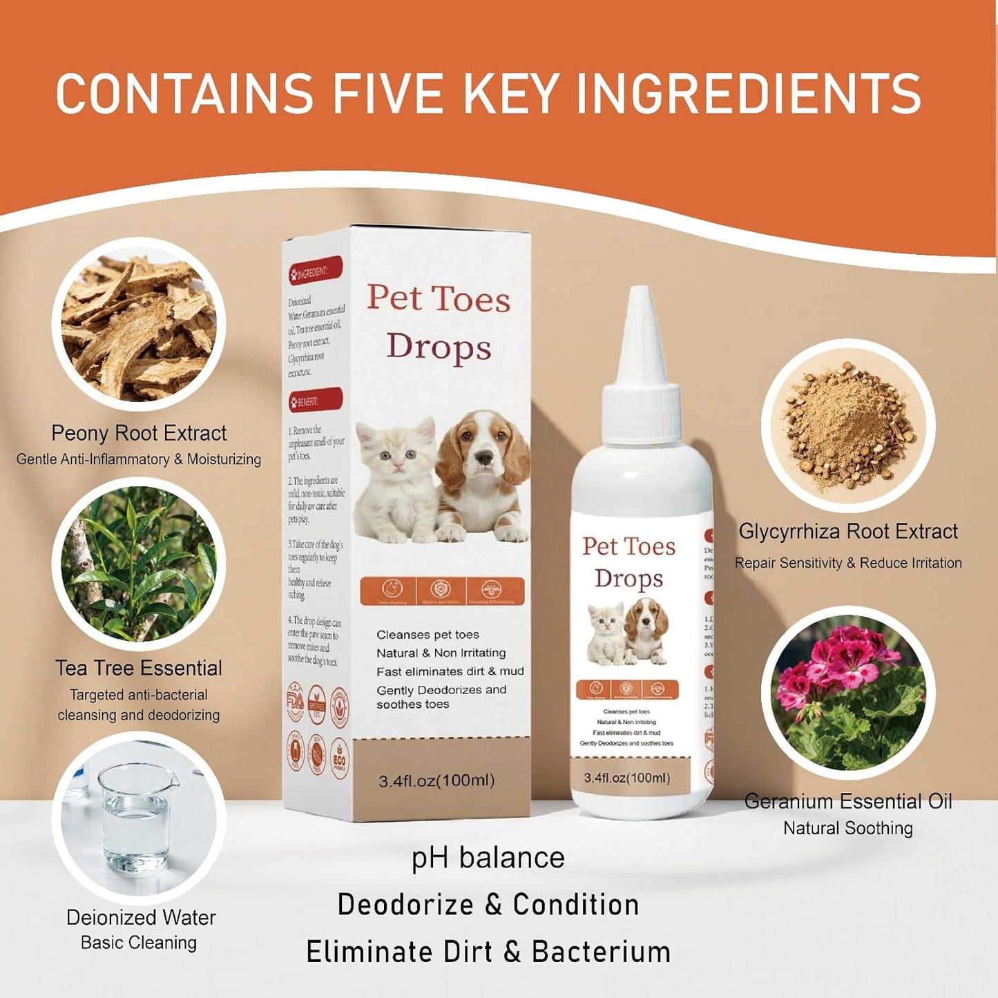 Dog Paw Cleaner – 100ML No-Rinse Dog Paw Washer, Natural Plant Extracts, Gentle Soothes & Moisturizes, Effectively Cleans Pet Toes, Suitable for Dogs, Puppies & Cats