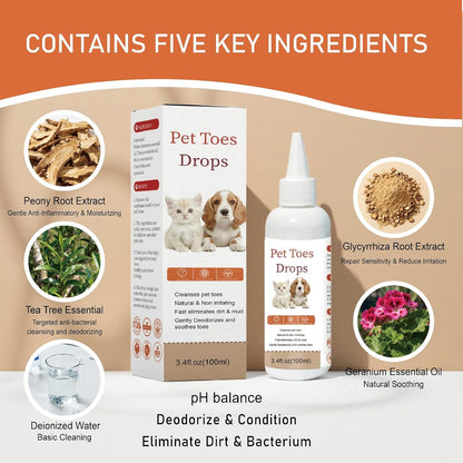 Dog Paw Cleaner – 100ML No-Rinse Dog Paw Washer, Natural Plant Extracts, Gentle Soothes & Moisturizes, Effectively Cleans Pet Toes, Suitable for Dogs, Puppies & Cats