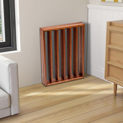 Pet Dog Gate,3-Panel Indoor Foldable Dog Fence for Stairs, Hallways or Doorways,Strong and Durable Freestanding Folding Acacia Hardwood Portable Wooden Fence (Brown Pet Gate, 3 Panel 24" Tall)