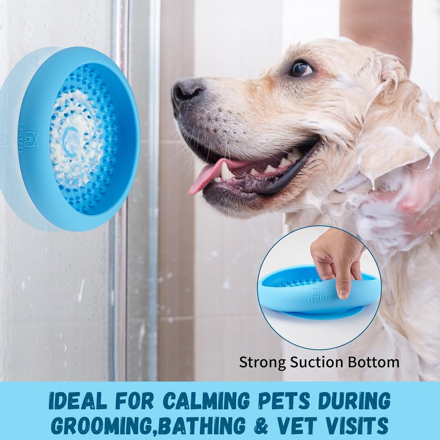 Dog Lick Bowl, Bestalk Anxiety Relief Slow Feeder Dog Lick Mat Treat Dispenser, Non-Slip Licking Bowl Enrichment Toys, BPA Free Silicone, Dishwasher Safe