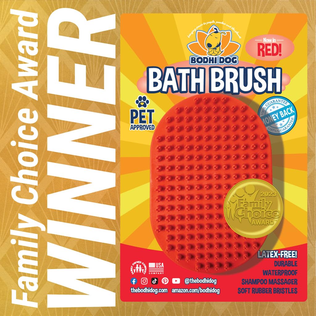 Bodhi Dog Shampoo Brush - Pet Grooming & Bath Supplies for Dogs and Cats - Bath Brush for Long & Short Hair - Premium Scrubber for Shower, Bathing & Massage (One Pack, Blue)