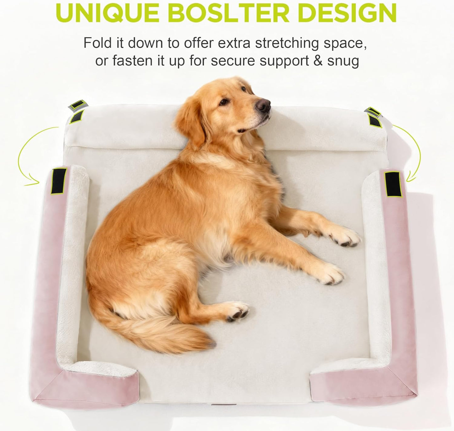 Extra Large Dog Bed, Orthopedic XL Washable Memory Foam Bed for Big Dogs Waterproof Pet Couch Sofa Bolster with Removable Cover, Non-Slip Bottom, Tennis Ball Toy, 42x30