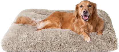EHEYCIGA Fluffy Dog Crate Bed for Medium Dogs, Plush Faux Fur Crate Pad, Calming Anti Anxiety Medium Dog Bed, Washable Soft Warm Crate Mat with Non-Slip Bottom