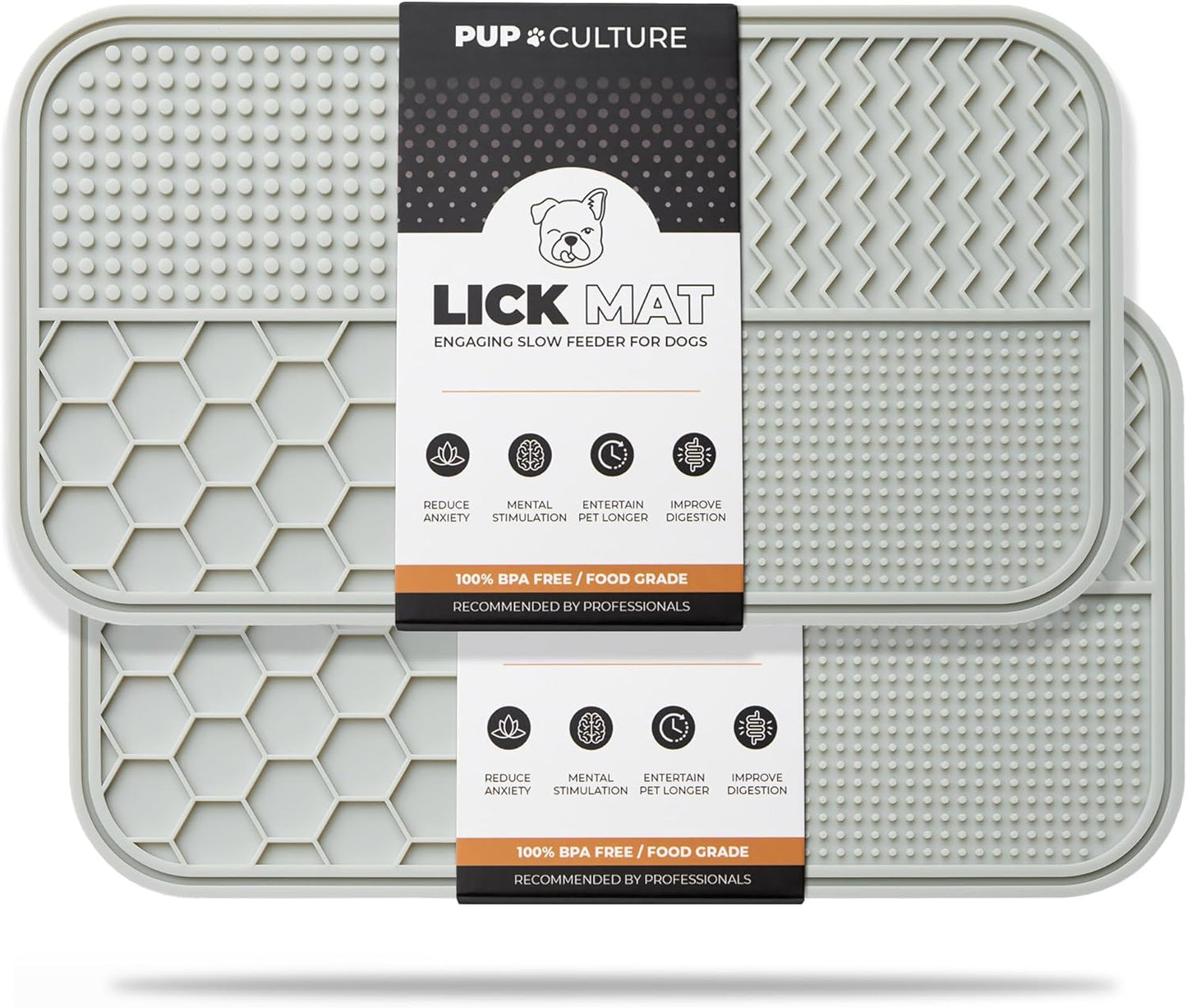 Pup Culture Dog Lick Mat for Dogs, Feeding Pad for Anxious Pets Plus 4 Different Puzzles for Mental Stimulation for Dogs - Supports Mental, Dental, and Digestive Health, Bite Resistant and Heavy Duty