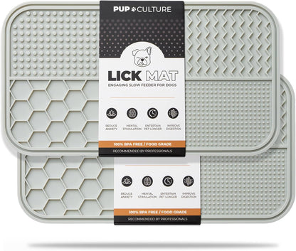 Pup Culture Dog Lick Mat for Dogs, Feeding Pad for Anxious Pets Plus 4 Different Puzzles for Mental Stimulation for Dogs - Supports Mental, Dental, and Digestive Health, Bite Resistant and Heavy Duty