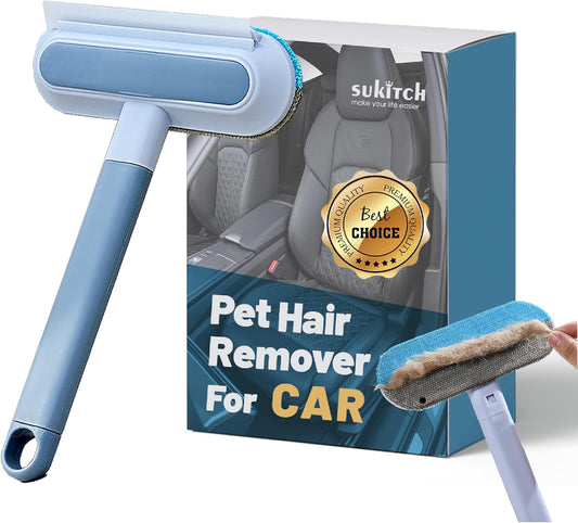 Dog Hair Remover for Car, Complete 3 in 1 Pet Hair Detailer Brush - Auto Detailing Tool for Car and Home Removes Hair from Car Seats, Carpets, and Couches, Reusable Fur Cleaning Solution