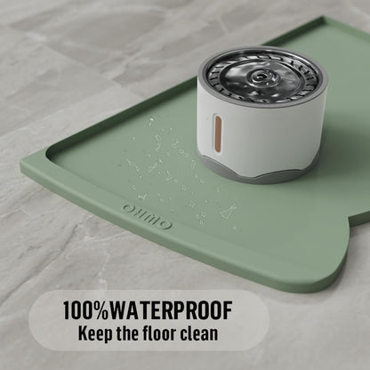 OHMO - Cat Food Mat, Silicone Pet Feeding Mat for Floor Non-Skid Waterproof Dog Water Bowl Tray, Easy to Clean Pet Placemat (Erythrinus, 18 * 9.8'')