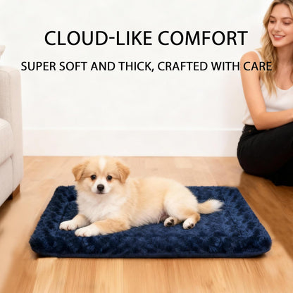 Dog Bed Mat, Reversible Crate Pad & Cute Dog Bed - Machine Washable Kennel Mat with Ultra Soft for Small Dogs (Cool/Warm), 24" x 18", Grey&Star