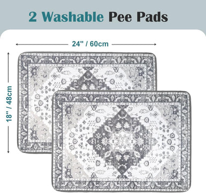 Washable Pee Pads for Dogs, 2 Pack Reusable Puppy Training Pads 40"x26" Super Absorbent Waterproof Dog Training Pads, Non-Slip Potty Pads, Whelping Pads Litter Mat