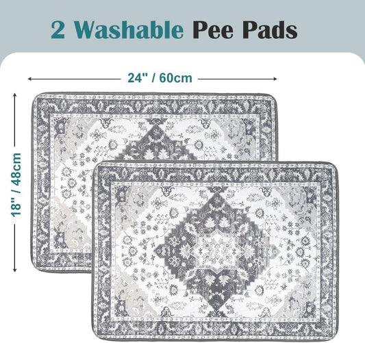 Washable Pee Pads for Dogs, 2 Pack Reusable Puppy Training Pads 40"x26" Super Absorbent Waterproof Dog Training Pads, Non-Slip Potty Pads, Whelping Pads Litter Mat