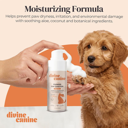Foam Dog Paw Cleaner - Alcohol Free Foaming Paw Sanitizer Spritz - Made with Coconut, Aloe, Copaiba Oil, and Lemongrass Oil to Nourish and Clean Paws - Made in The USA (1.7 Fl Oz)