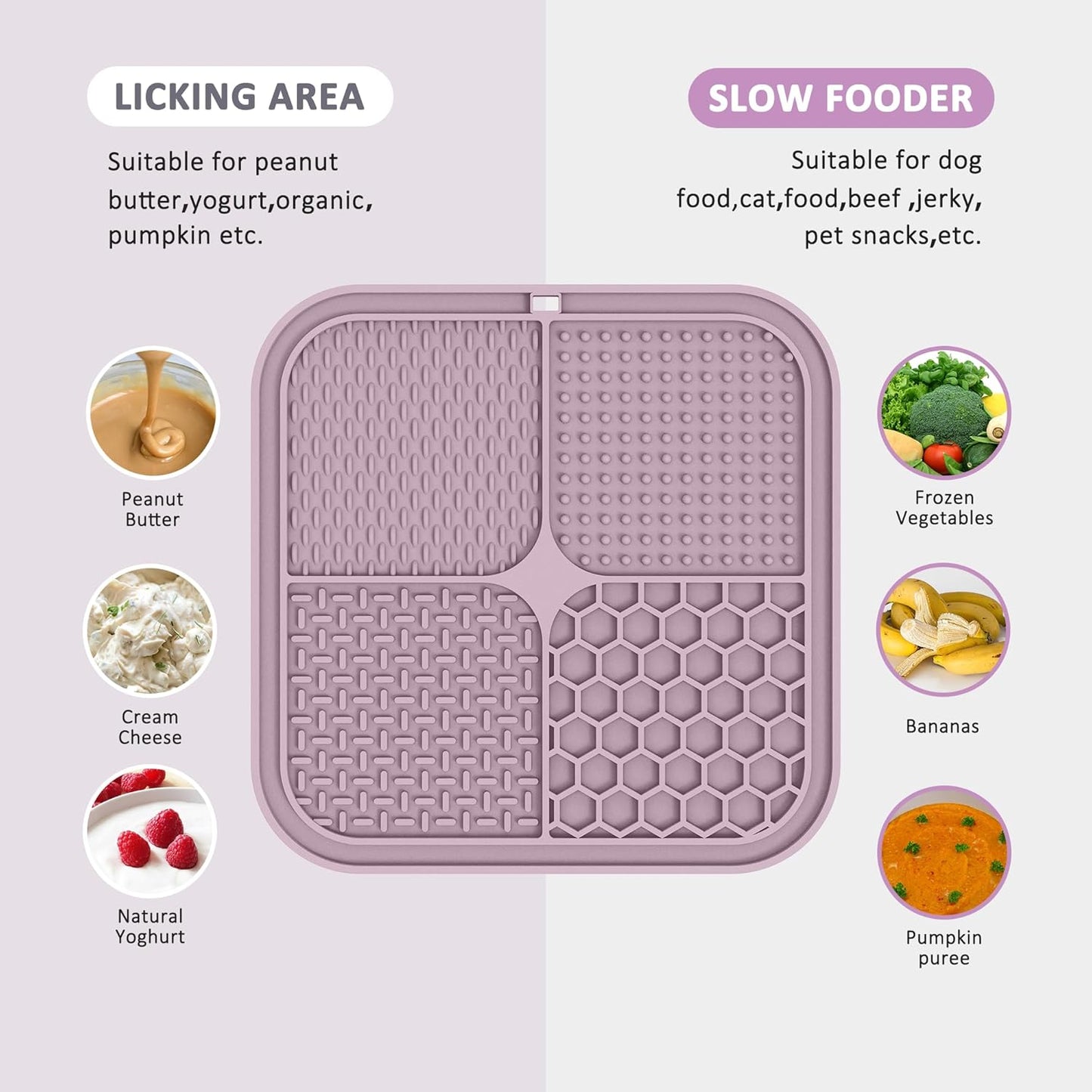 ChefAide 2 Pack Lick Mat for Dogs,Cats,Upgraded 8.5×8.5 inches Licking Mats with Suction Cups,Slow Feeder Licking Pad for Anxiety Relief and Boredom Reducer,Suitable for Dog Training Set 3