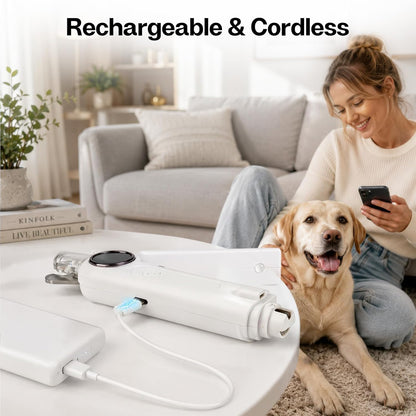 2-in-1 Dog Nail Grinder and Clipper, 3-Speed Rechargeable Pet Nail Trimmer with LED Light, Quiet Electric Nail File for Small Medium Large Dogs and Cats