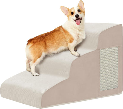 Dogs Steps for Bed, Dog Stairs for Small Dogs, 2-Step Dog Ramp for Bed, Couch, Sofa, and Chairs, Non-Slip Bottom Design, Cat Scratching, High Density Foam Portable Pet Step, Indoor, Grey