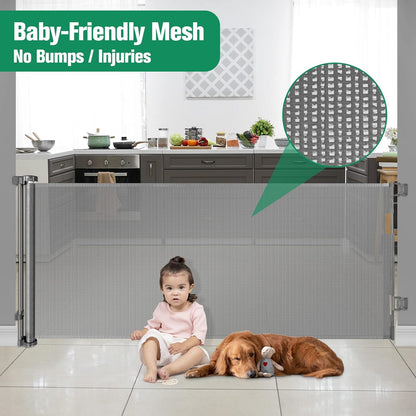 Extra Wide Baby Gate for Large Openings Retractable Baby Gates Indoor Outdoor Extra Long Dog Gate for Doorway Stair Gates for Kids or Pets Extra Large Dog Gate for Stairs