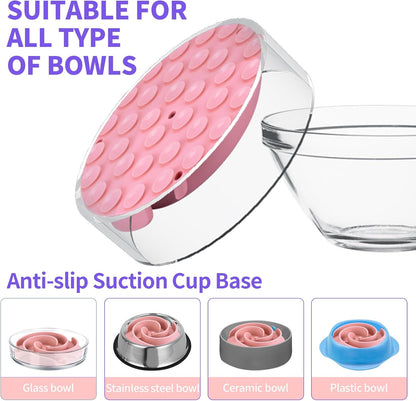 Slow Feeder Dog Bowls Insert, Bestalk Soft Silicone Slow Eating Feeder Insert with Suction Cups for Small, Medium and Large Dogs, Fit into Basic and Elevated Dog Bowls, Dark Blue