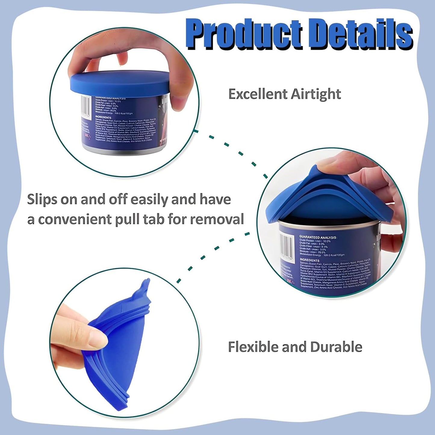 9 Pack Silicone Pet Food Can Lids, Silicone Dog&Cat Food Can Lid Covers, Reusable Universal Can Lids Airtight