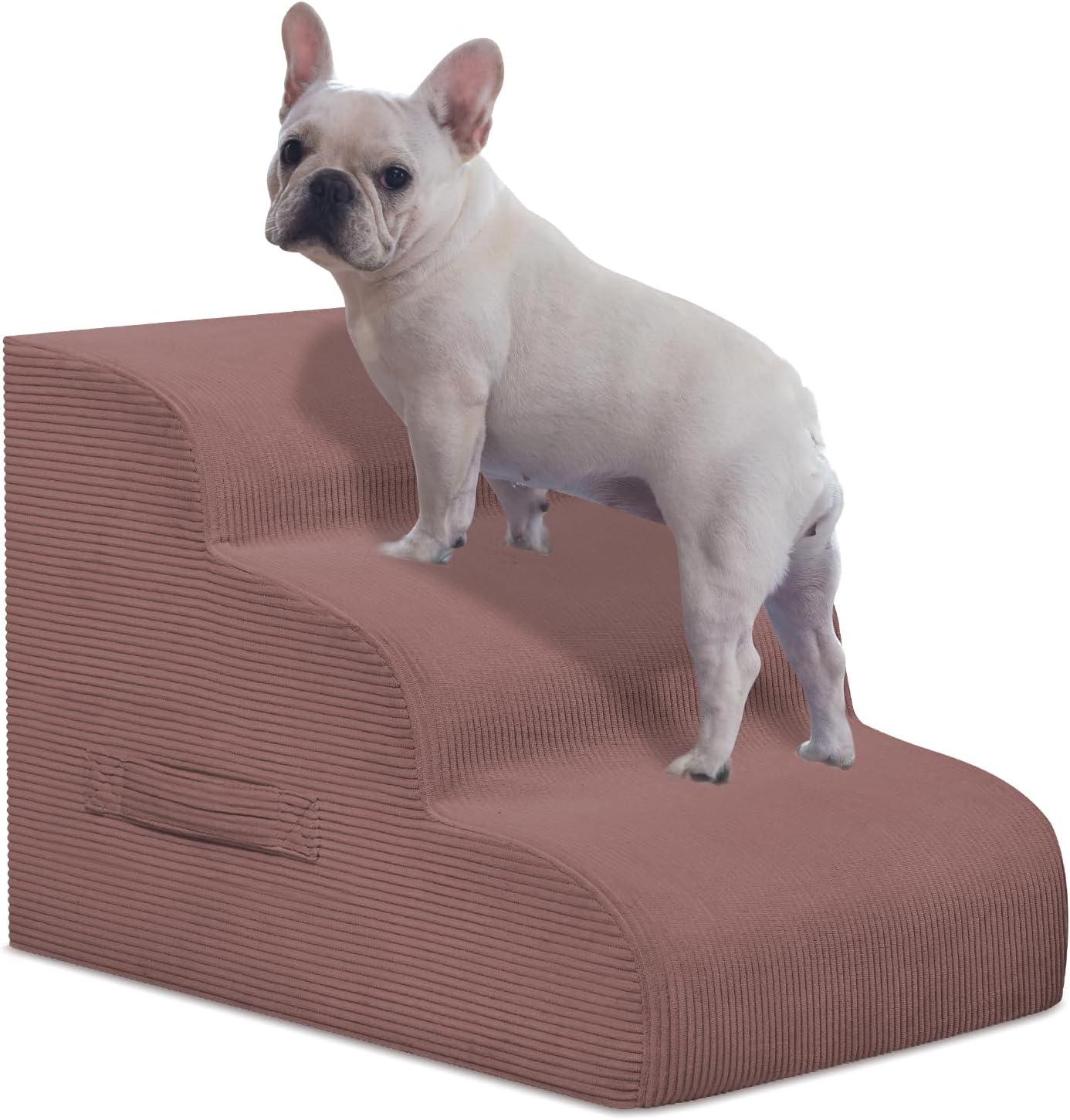 Mesa Lemon Dog Stairs & Steps for High Beds, 3 Steps High Density Foam Waterproof Dog Ramp for Small Dogs and Cats, Pet Stairs with Removable Washable Cover for Bed, Couch, Sofa and Car (H:16")
