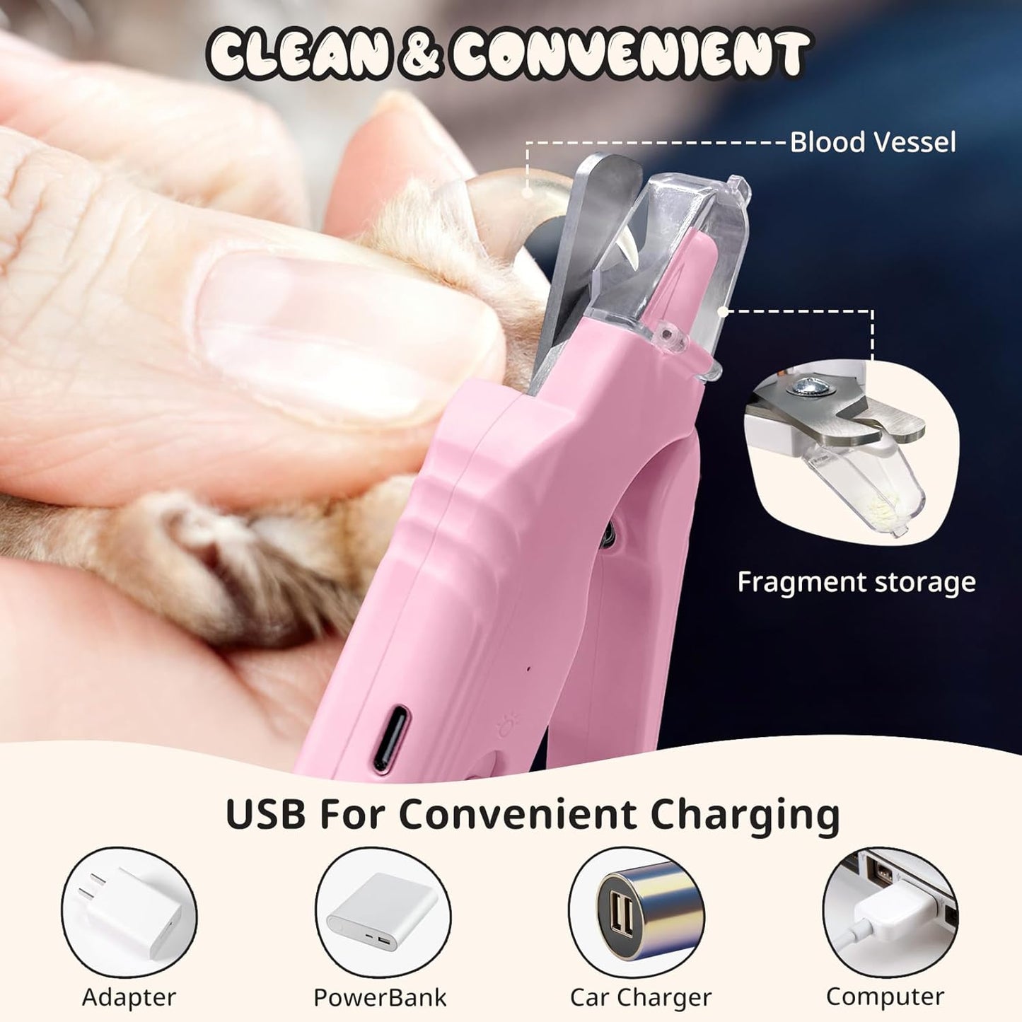 2-in-1 Dog Nail Trimmers & Dog Nail Grinder, Dog Nail Clippers with 2 LED Lights & Safety Guard, USB Rechargeable, Multiple Grinding Methods for Small, Medium, and Large Dogs & Cats (Green)