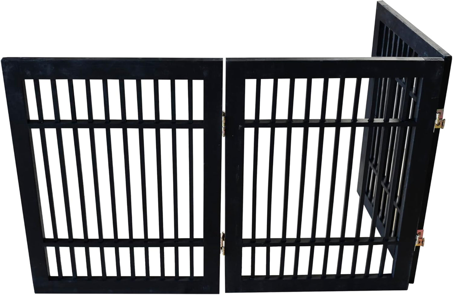 Urnporium Freestanding Wooden Dog Gate for Doorways – Foldable Acacia Wood Pet Gate, No Drill Portable Indoor/Outdoor Puppy Fence Barrier (White Pet Gate, 3 Panel 24" Tall)