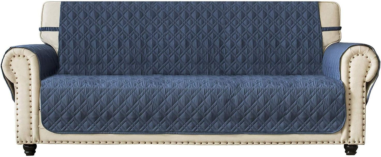 Ameritex Couch Sofa Slipcover 100% Waterproof Nonslip Quilted Furniture Protector for Dogs, Children, Pets, Machine Washable (Beige, 68")